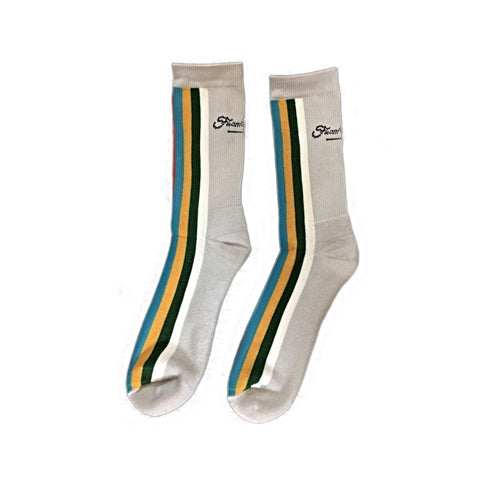 Thick Comfortable Stripe Logo Socks